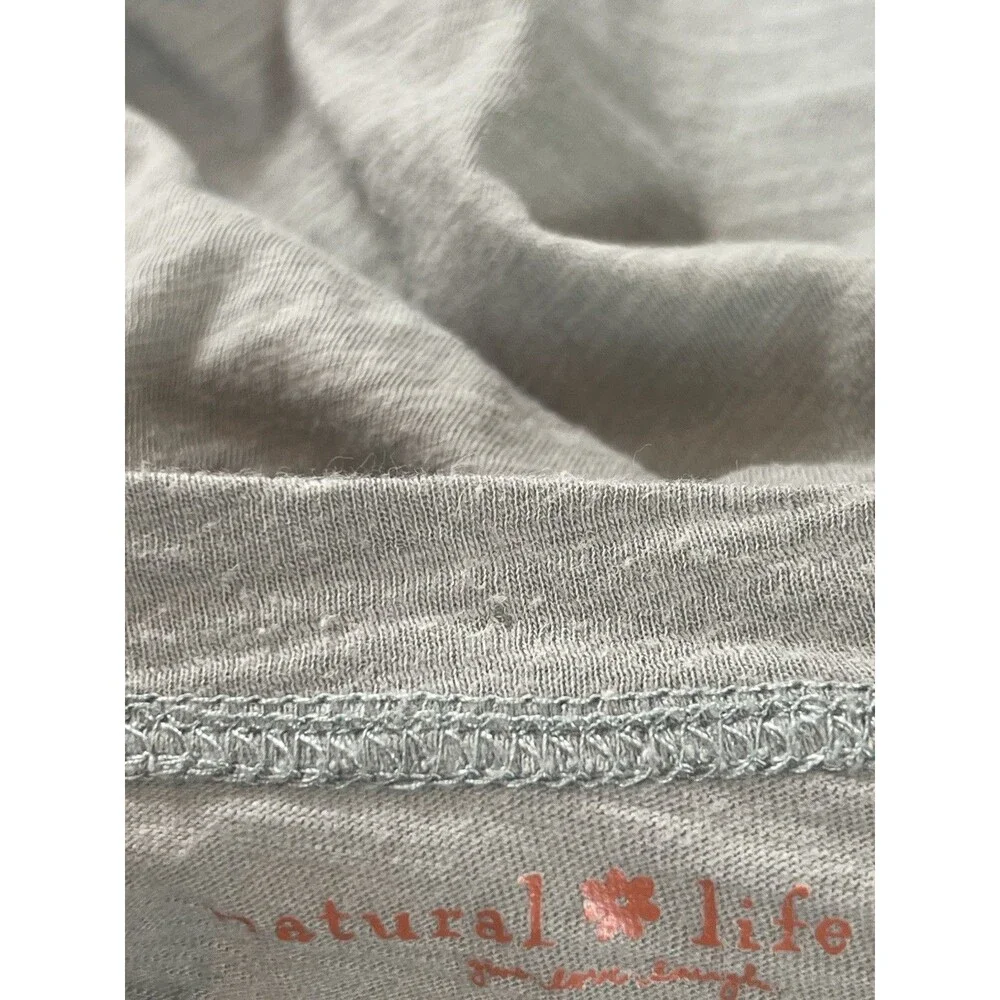 Natural Life Sage Green Long Sleeve Floral Graphic Print T-shirt O/S FLAW